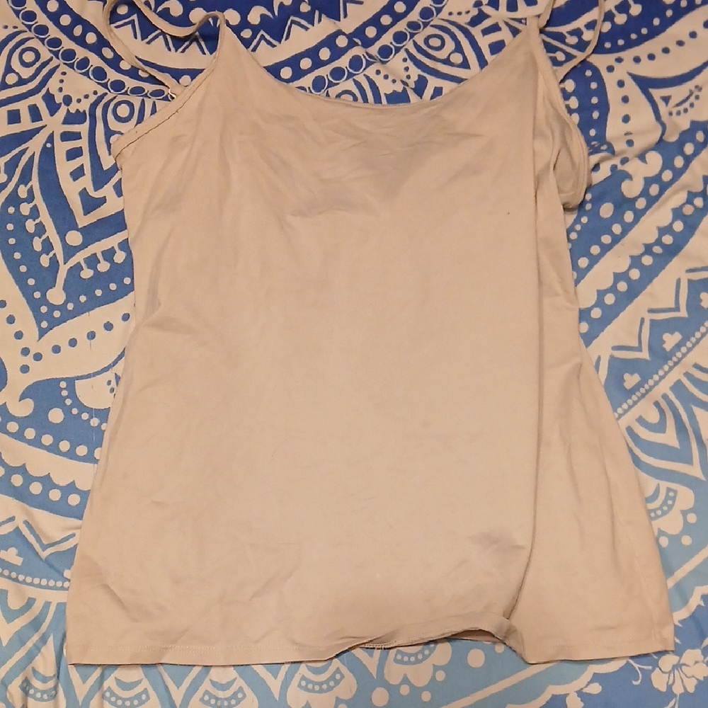 New York & Company Tan Tank Top Silky Sleeveless